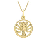 9K Yellow Gold Diamond Cut Cancer Zodiac Pendant