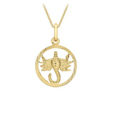9K Yellow Gold Diamond Cut Scorpio Zodiac Pendant