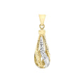 9K 2-Colour Gold Pear-Shaped Drop Pendant