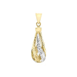 9K 2-Colour Gold Pear-Shaped Drop Pendant