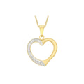 9K 2-Colour Gold Open-Heart Pendant