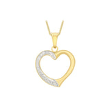 9K 2-Colour Gold Open-Heart Pendant