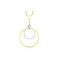 9K 2-Colour Gold Double-Cutout-Circle Drop Pendant