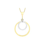 9K 2-Colour Gold Double-Cutout-Circle Drop Pendant