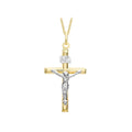 9K 2-Colour Gold 15mm x 26mm Crucifix Pendant