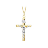 9K 2-Colour Gold 15mm x 26mm Crucifix Pendant