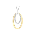 9K 2-Colour Gold Diamond Cut Double-Oval Pendant