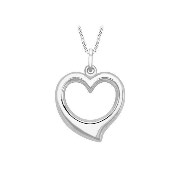 9K White Gold Heart Pendant