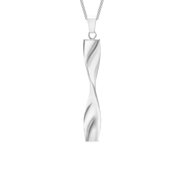 9K White Gold Twist Drop Pendant