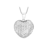9K White Gold Mesh Heart Pendant