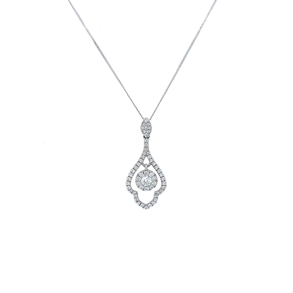 18K White Gold 0.38ct Diamond Chandelier Pendant