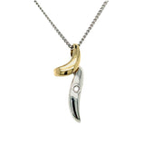 9K Yellow & White Gold Pendant With Diamond