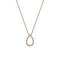 18K Rose Gold Open Pear Diamond Necklace