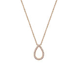 18K Rose Gold Open Pear Diamond Necklace