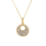 9K Yellow Gold 0.15ct Diamond Circle Pendant