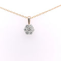 9ct Yellow Gold 0.33ct Diamond Set Cluster Pendant