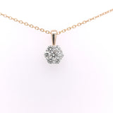 9ct Yellow Gold 0.33ct Diamond Set Cluster Pendant