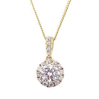 18K Yellow Gold Diamond Cluster Pendant