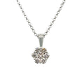 9K White Gold 0.33ct Diamond Cluster Pendant