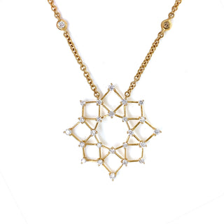 18K Yellow Gold Tessellated Diamond Necklace