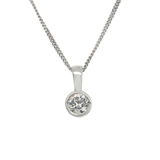 9K White Gold 0.50ct Round Diamond Solitaire Pendant