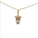 18K Yellow Gold 0.19ct Diamond Set Star Pendant