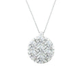 9K White Gold Diamond Cluster Pendant