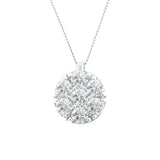 9K White Gold Diamond Cluster Pendant