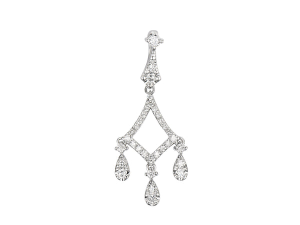 9ct White Gold Diamond Pendant