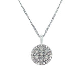 9K White Gold Diamond Cluster Pendant