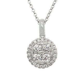 18K White Gold Round 0.51ct Diamond Pendant