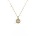 18K Yellow Gold Diamond Flower Pendant