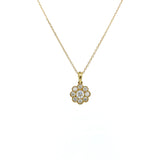 18K Yellow Gold Diamond Flower Pendant