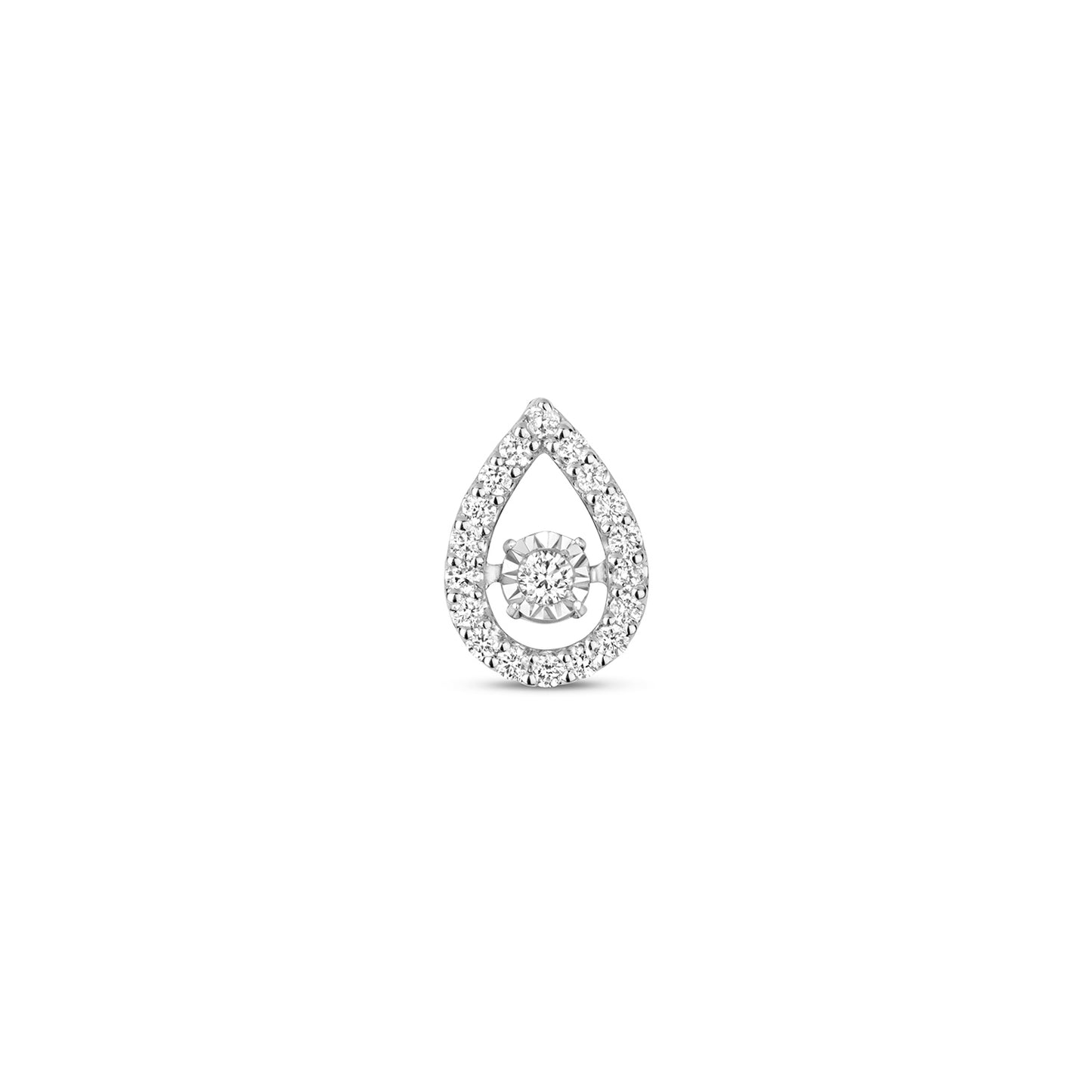 9K White Gold 0.25ct Diamond Pear Shape Pendant