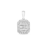 9K White Gold 0.18ct Diamond Cluster Pendant