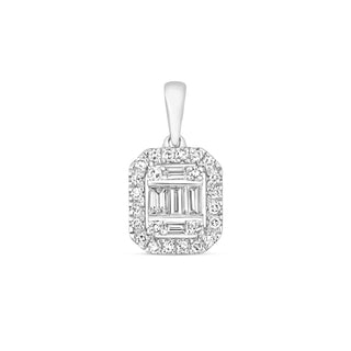 9K White Gold 0.18ct Diamond Cluster Pendant