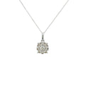 9K White Gold 0.33ct Diamond Cluster Pendant