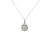 9K White Gold 0.33ct Diamond Cluster Pendant