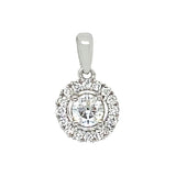 9K White Gold Diamond Halo Pendant