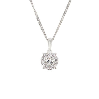 18K White Gold 0.46ct Diamond Halo Pendant
