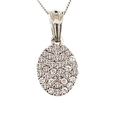 9K White Gold 0.25ct Diamond Cluster Pendant