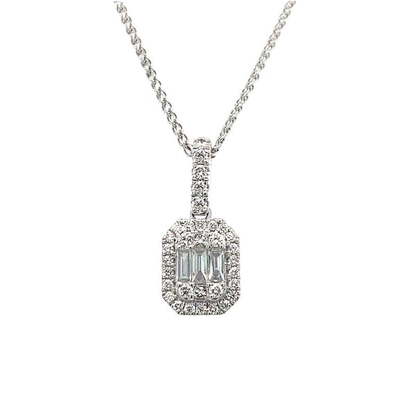 18K White Gold 0.49ct Diamond Pendant