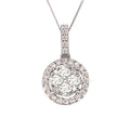 9K White Gold 0.55ct Diamond Halo Pendant