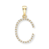 9K Yellow Gold Large Diamond 'C' Initial Pendant