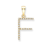 9K Yellow Gold Large Diamond 'F' Initial Pendant