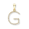 9K Yellow Gold Large Diamond 'G' Initial Pendant