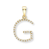 9K Yellow Gold Large Diamond 'G' Initial Pendant