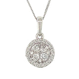 9K White Gold 0.30ct Diamond Pendant