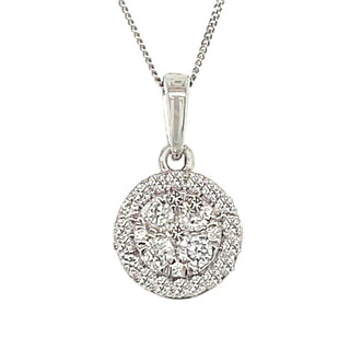 9K White Gold 0.30ct Diamond Pendant