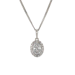 9K White Gold 0.30ct Diamond Pendant